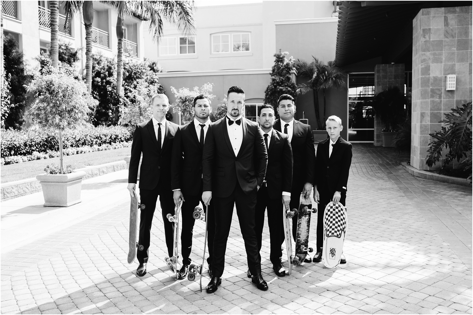 Skateboarding Groom and Groomsmen - https://brittneyhannonphotography.com