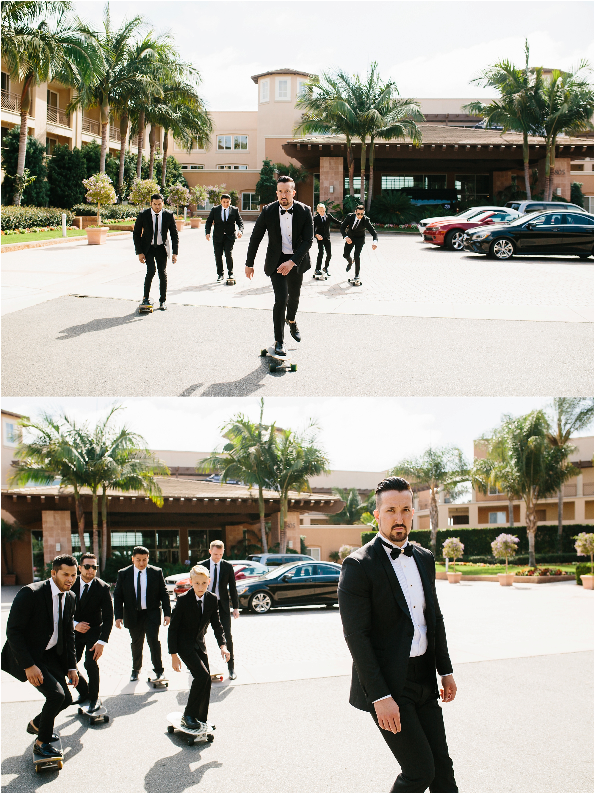 Groom and Groomsmen Skateboarding - https://brittneyhannonphotography.com