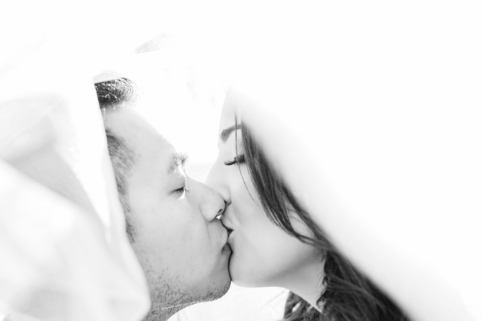 Bride and Groom Veil Photo - Brittney Hannon Photography