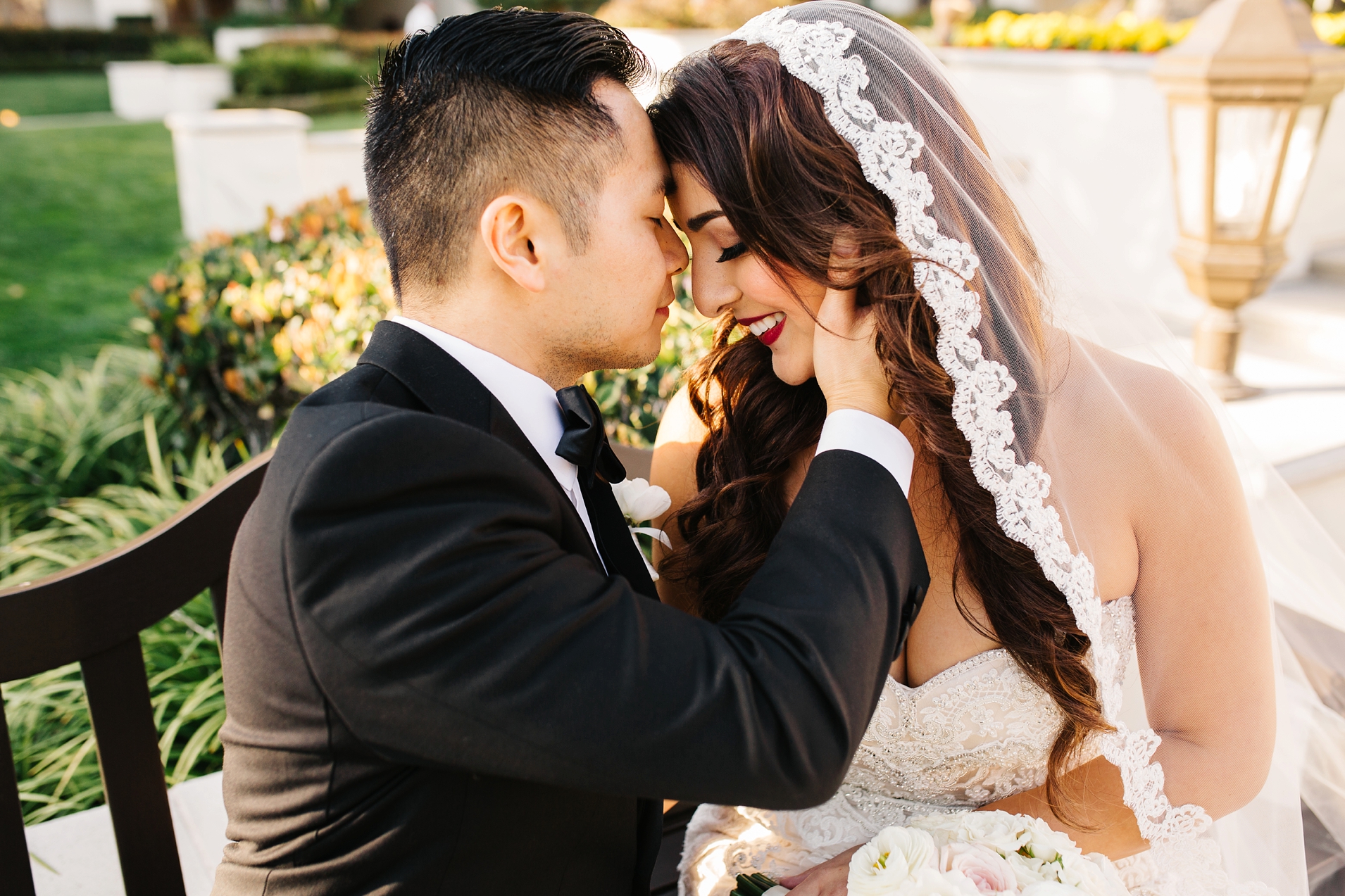 Sunset Bride and Groom Pictures-Romantic Bride and Groom Photos-Huntington Beach Wedding