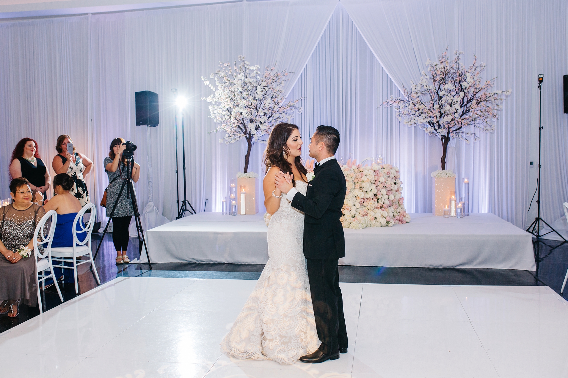 Wedding Reception by Brittney Hannon Photography at Venue by Three Petals Wedding in Huntington Beach, CA 