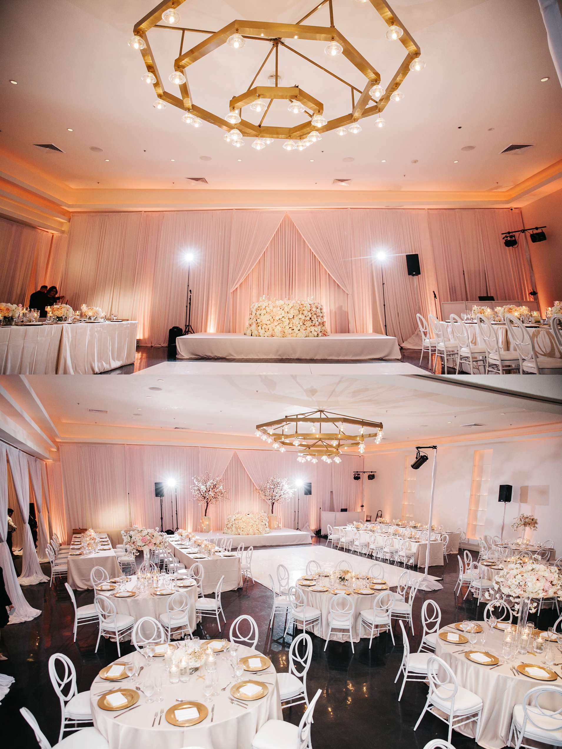 Wedding Reception by Brittney Hannon Photography at Venue by Three Petals Wedding in Huntington Beach, CA 