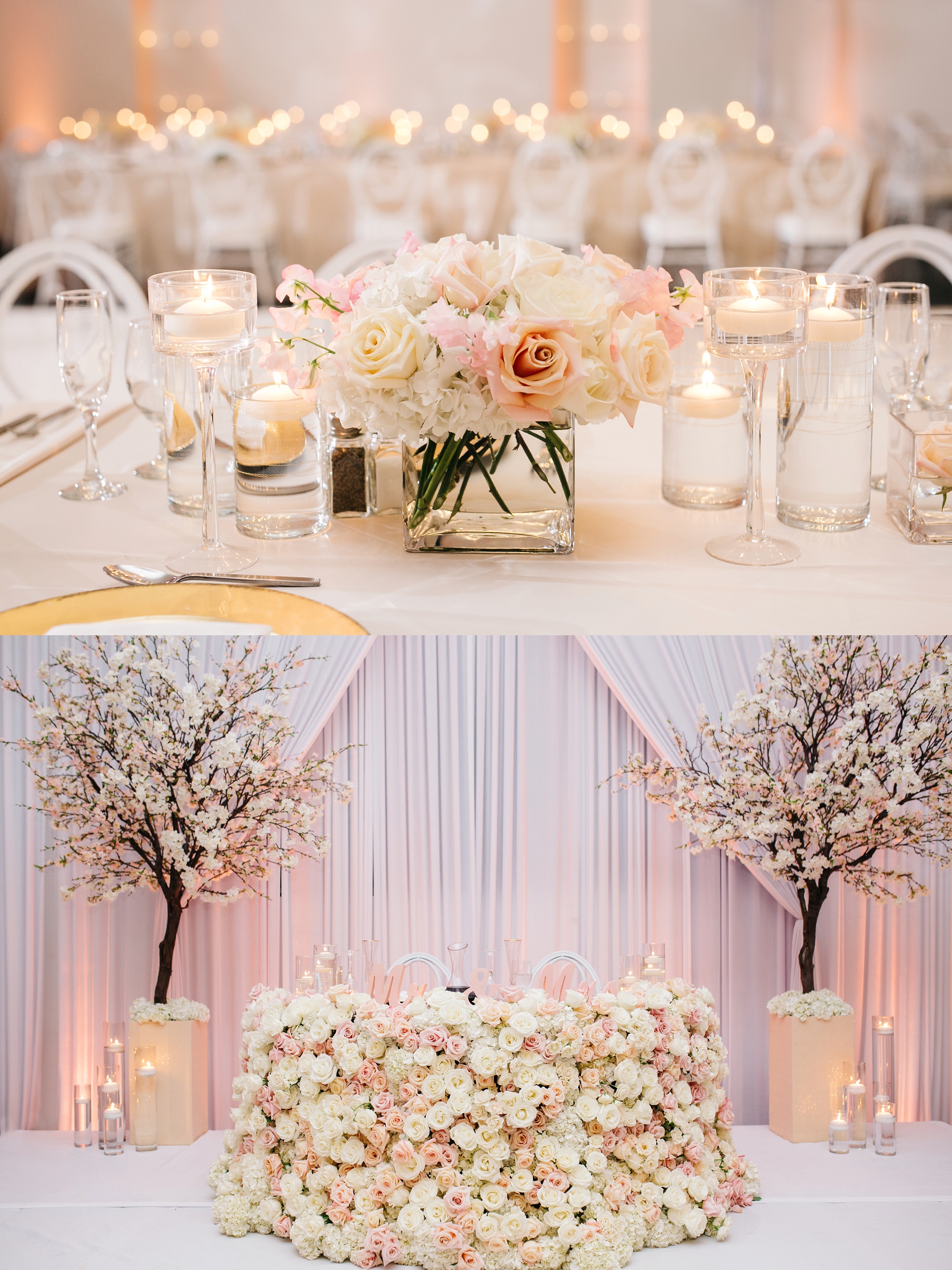 Wedding Reception by Brittney Hannon Photography at Venue by Three Petals Wedding in Huntington Beach, CA 