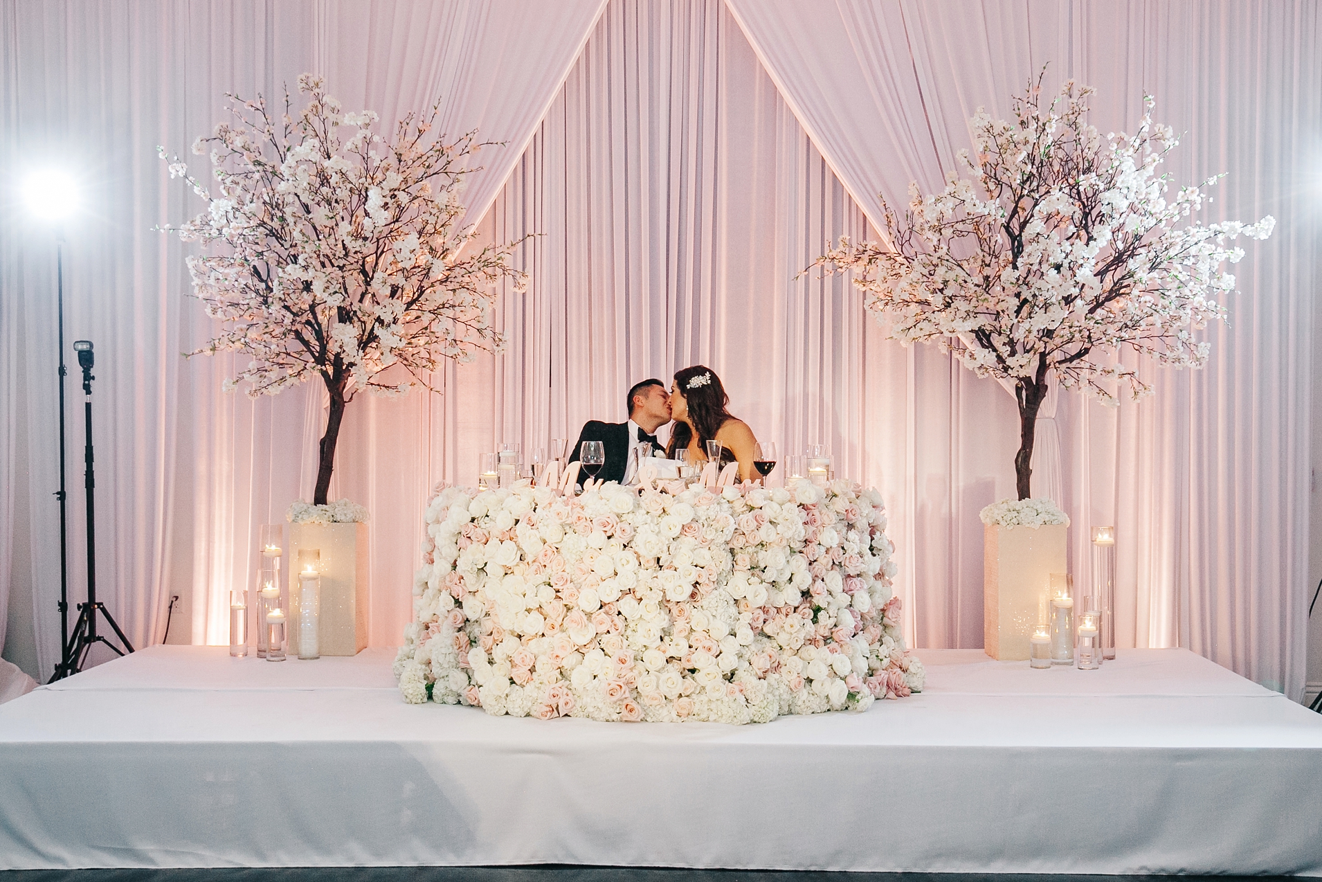 Wedding Reception by Brittney Hannon Photography at Venue by Three Petals Wedding in Huntington Beach, CA 