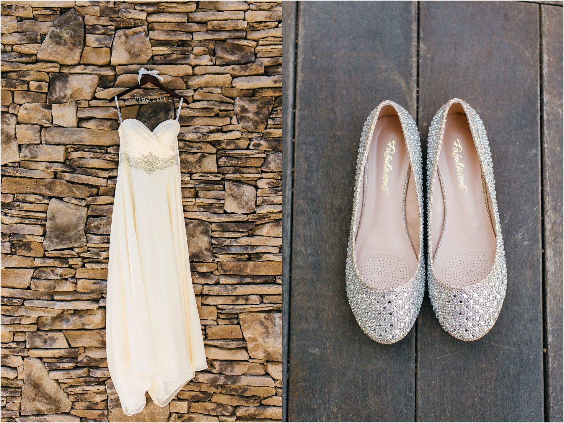 Wedding dress and wedding shoes