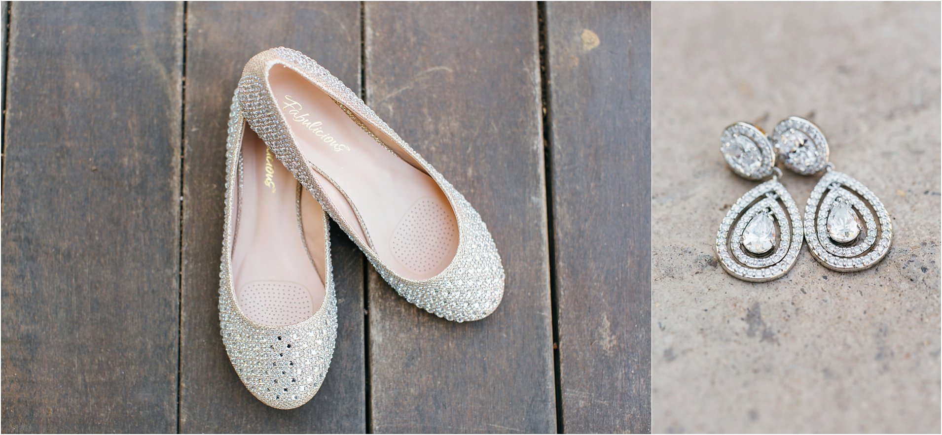 Bridal jewelry and wedding flats