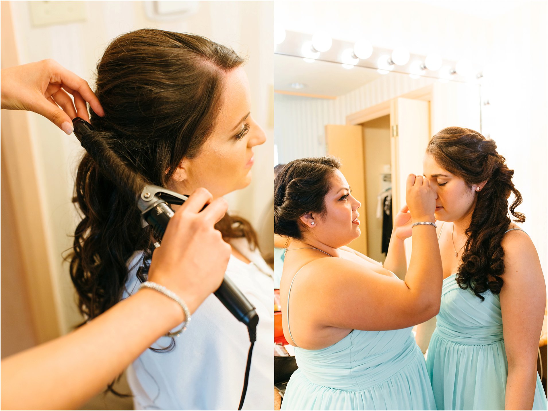 bride getting ready at journey's end in temecula