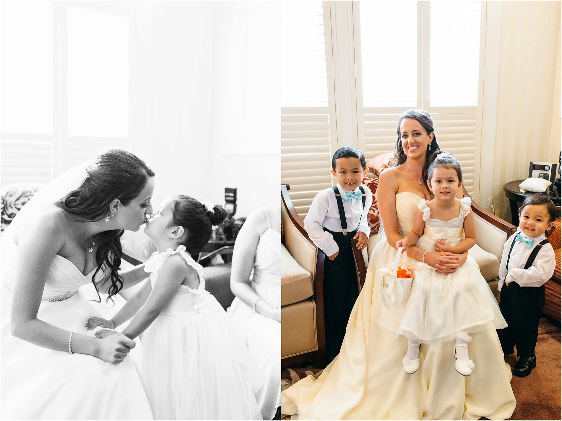 bride and flower girl