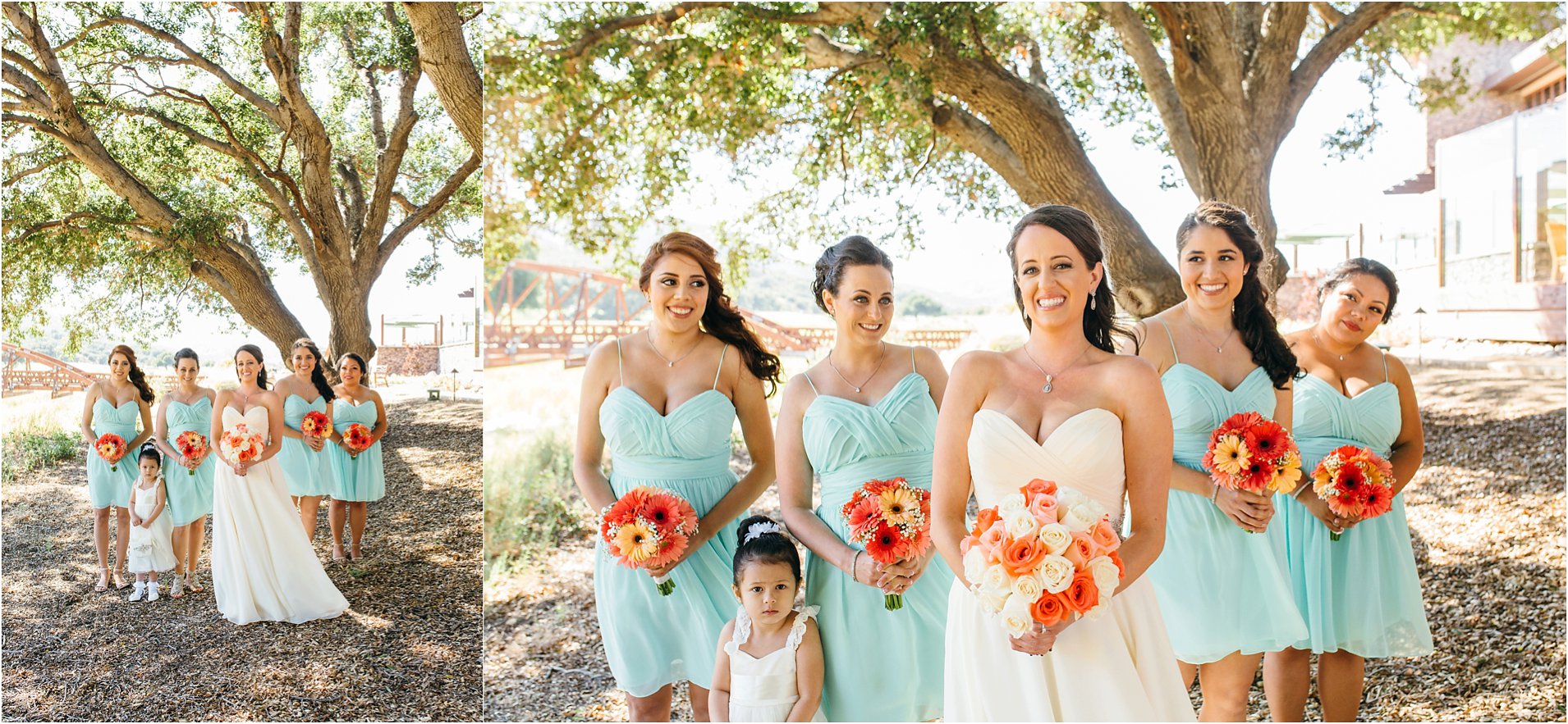 bride and bridesmaids photos in southern california