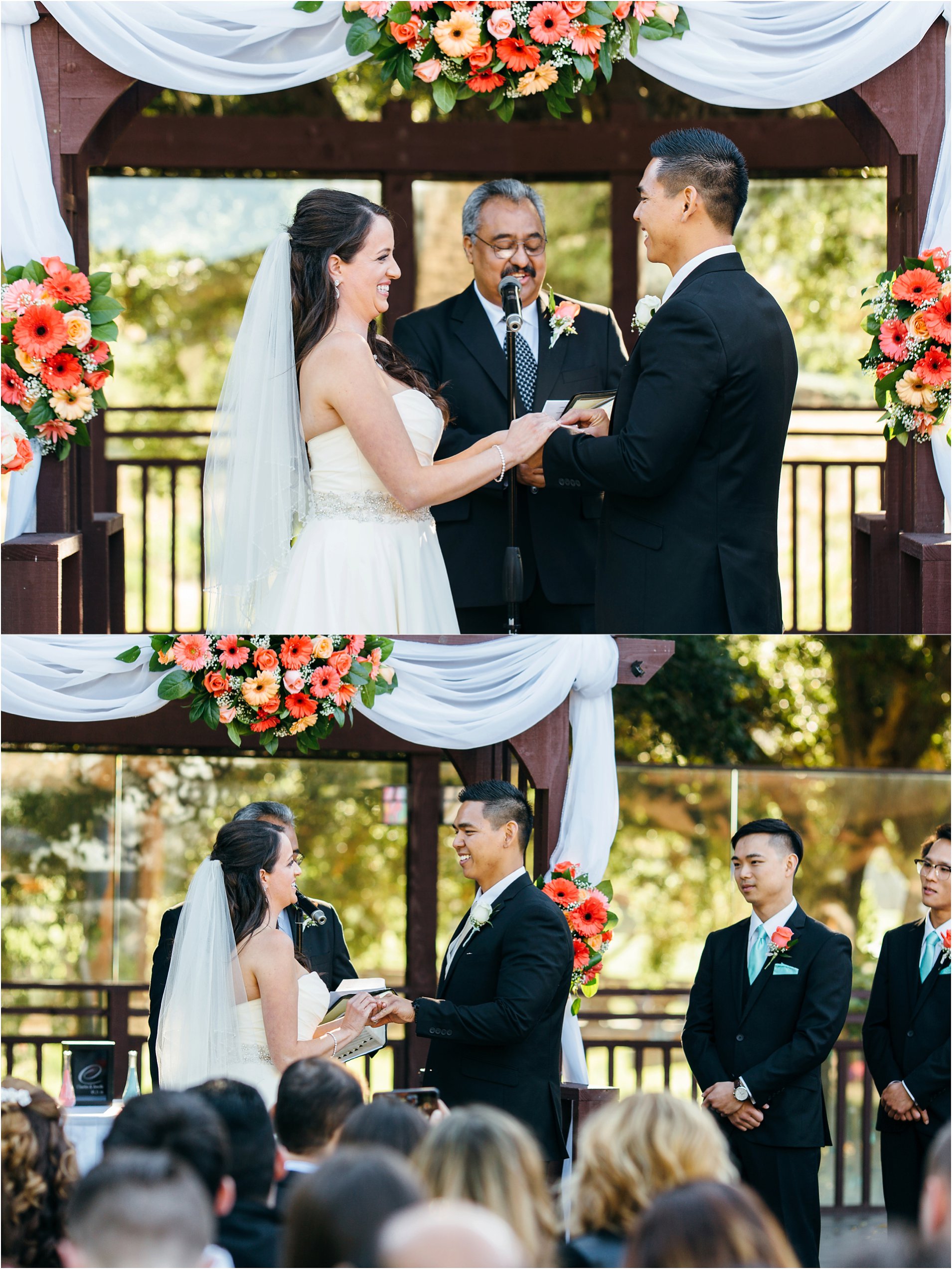 bride and groom exchanging vows and rings