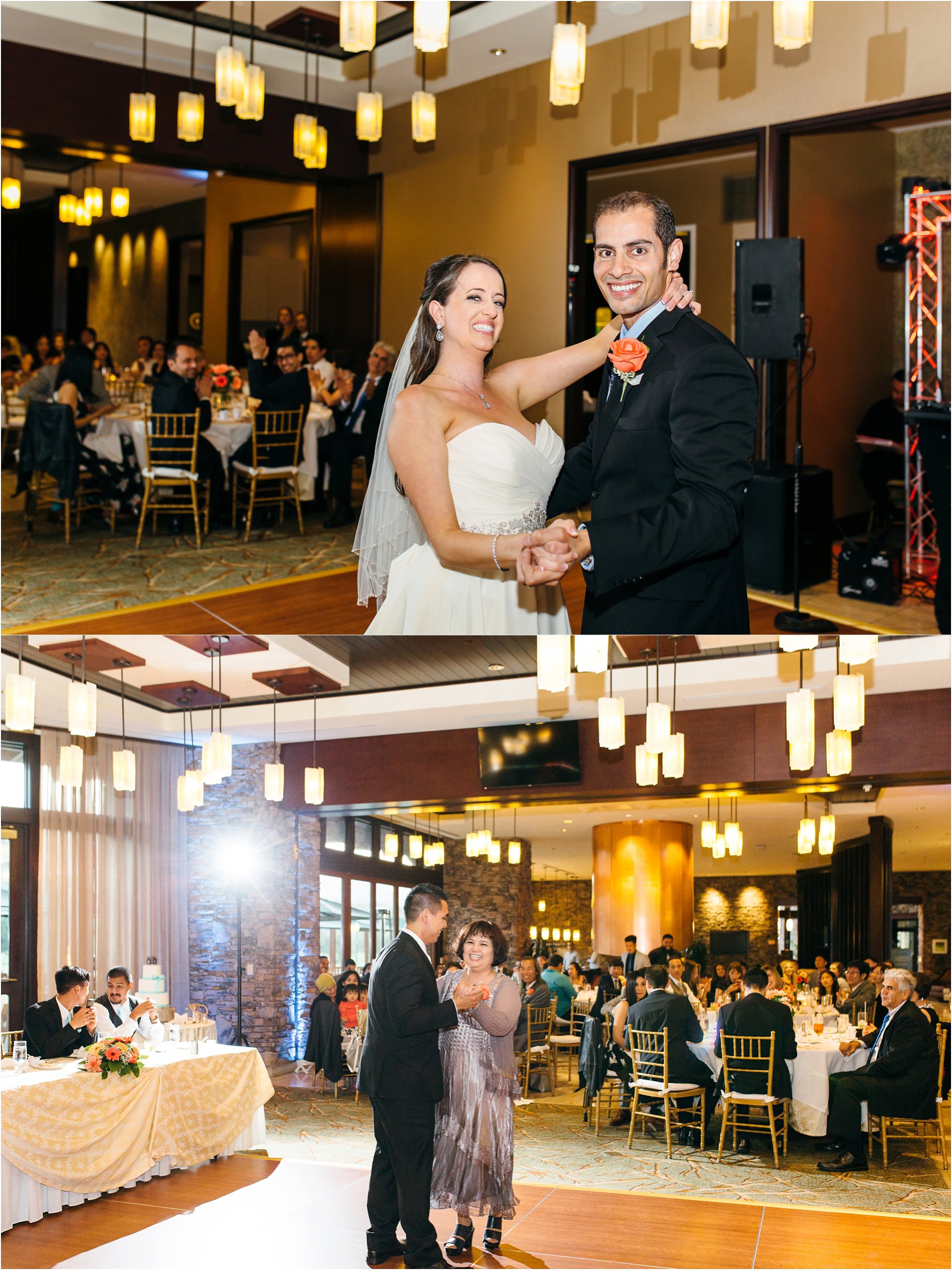 bride and groom dance with their parents