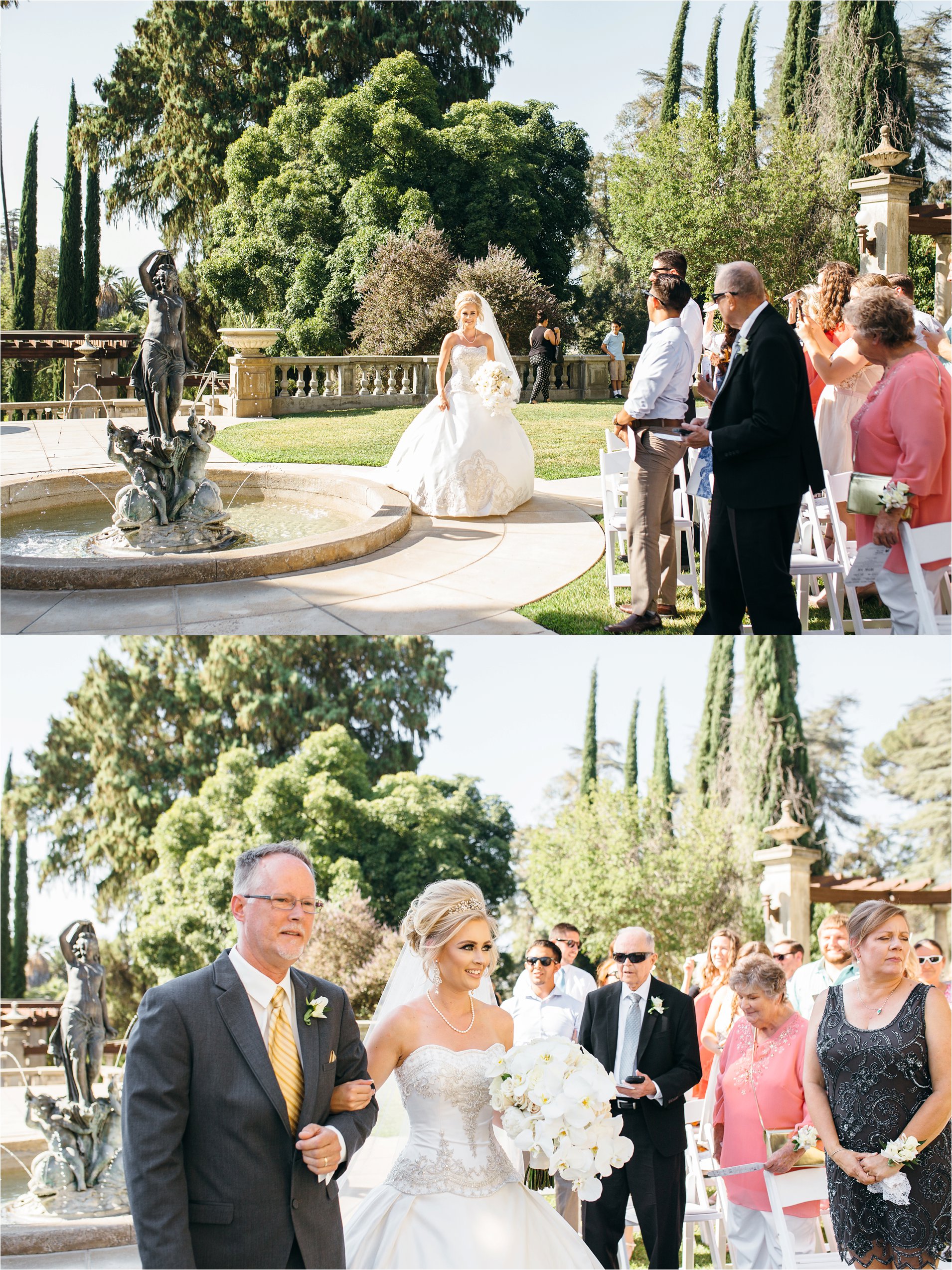 Bride walking down the aisle at Kimberly Crest