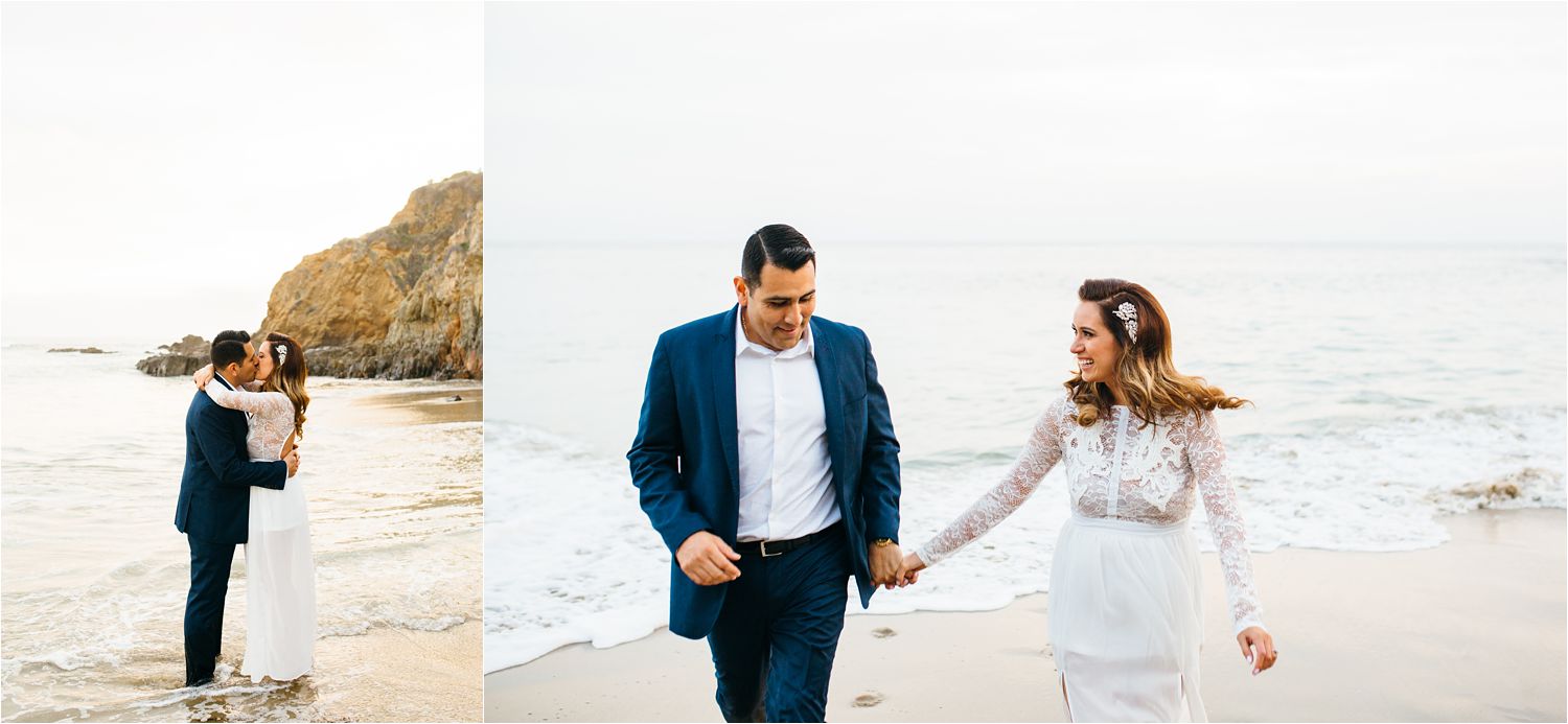 Fun engagement photos on the beach