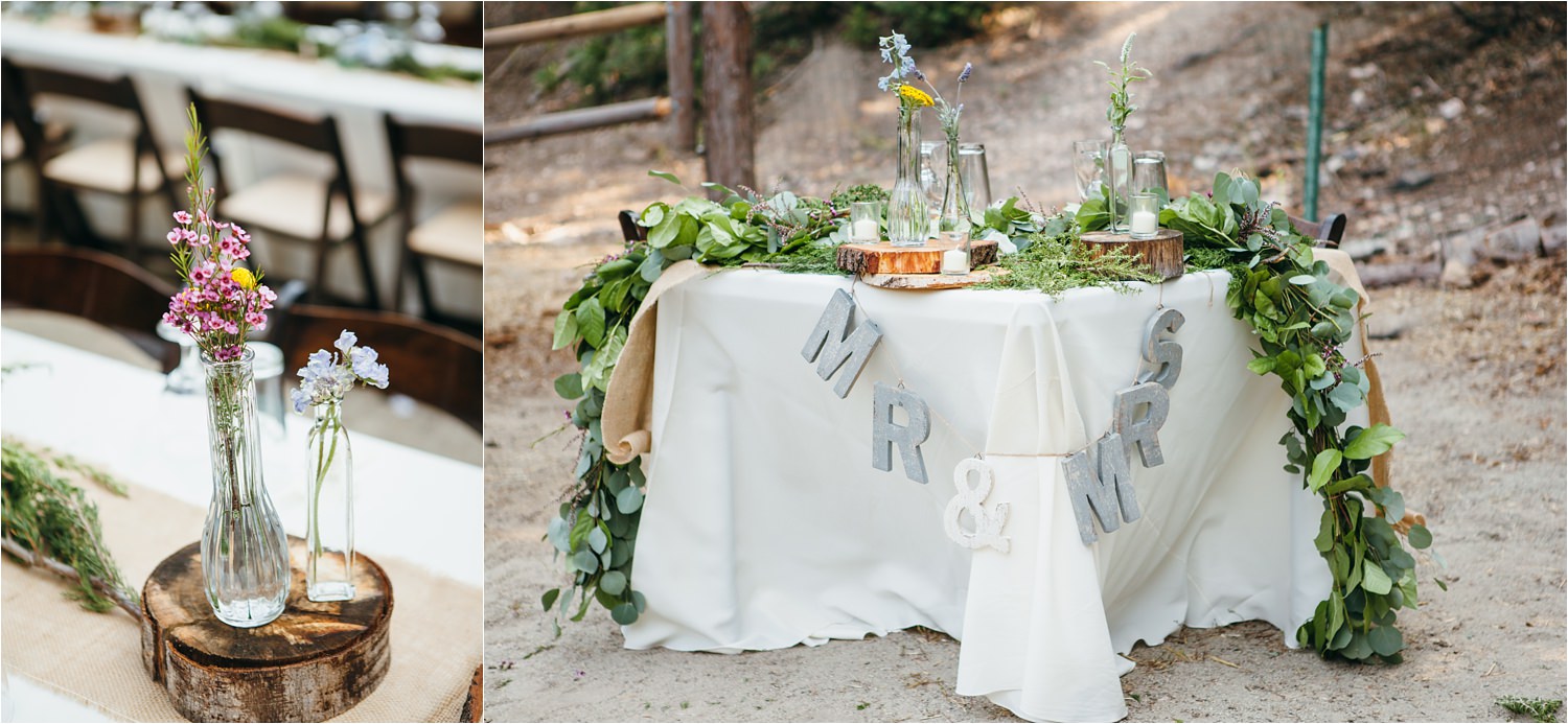 Sweetheart Table - Mountain Wedding Decor - Rustic Wedding Decor - DIY Wedding Details - https://brittneyhannonphotography.com