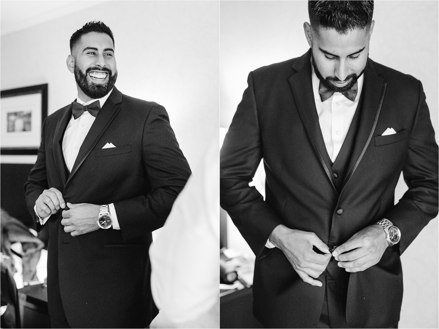 Black and White Groom Portrait - Groom Details - Groom getting ready photos - http://brittneyhannonphotography.com