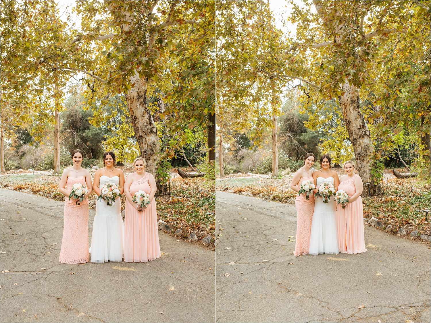 Fall Wedding Photos - Bride and Bridesmaids Photos in Claremont, CA - http://brittneyhannonphotography.com