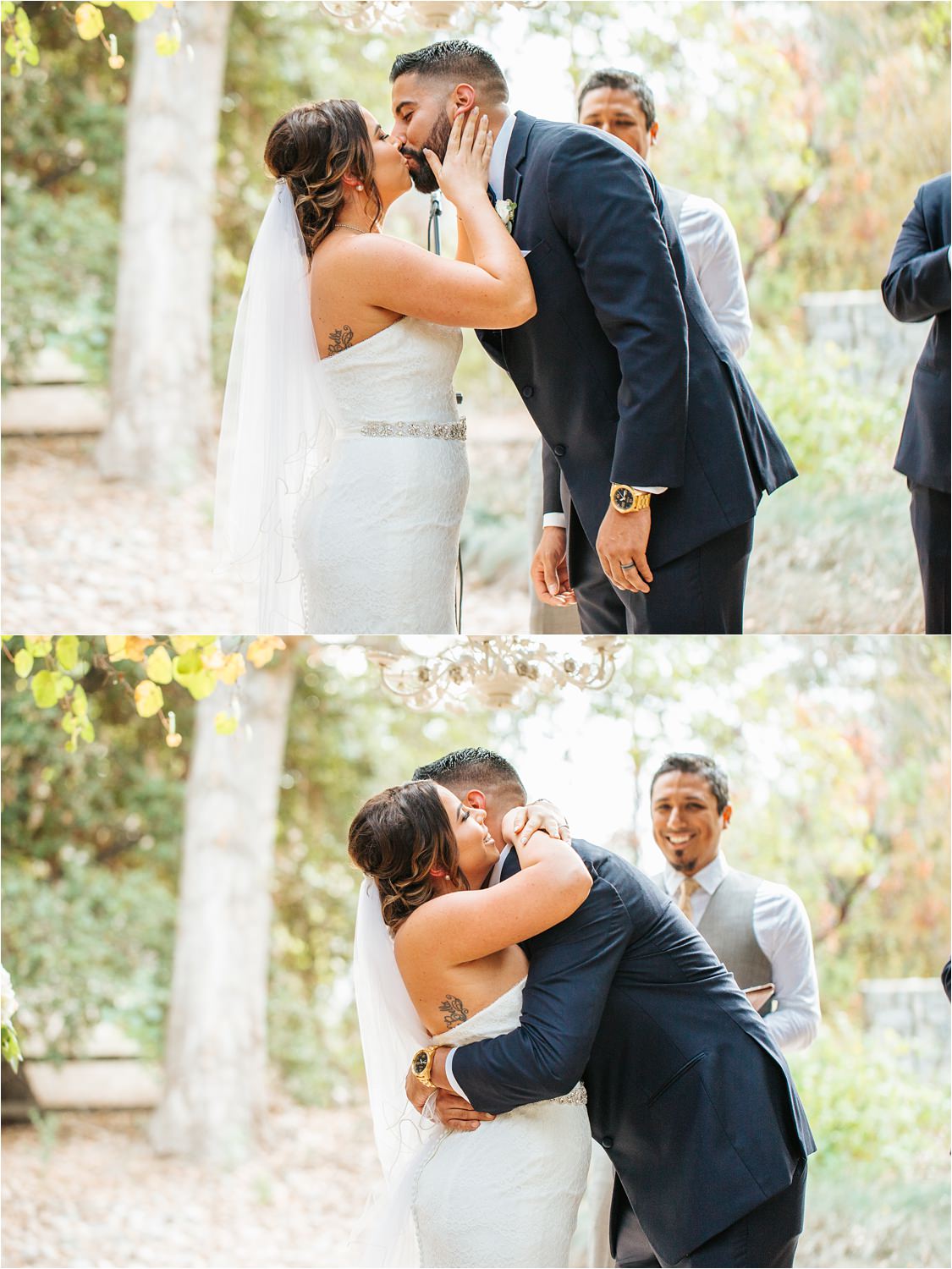 I do - Bride and Groom kiss at the altar - http://brittneyhannonphotography.com