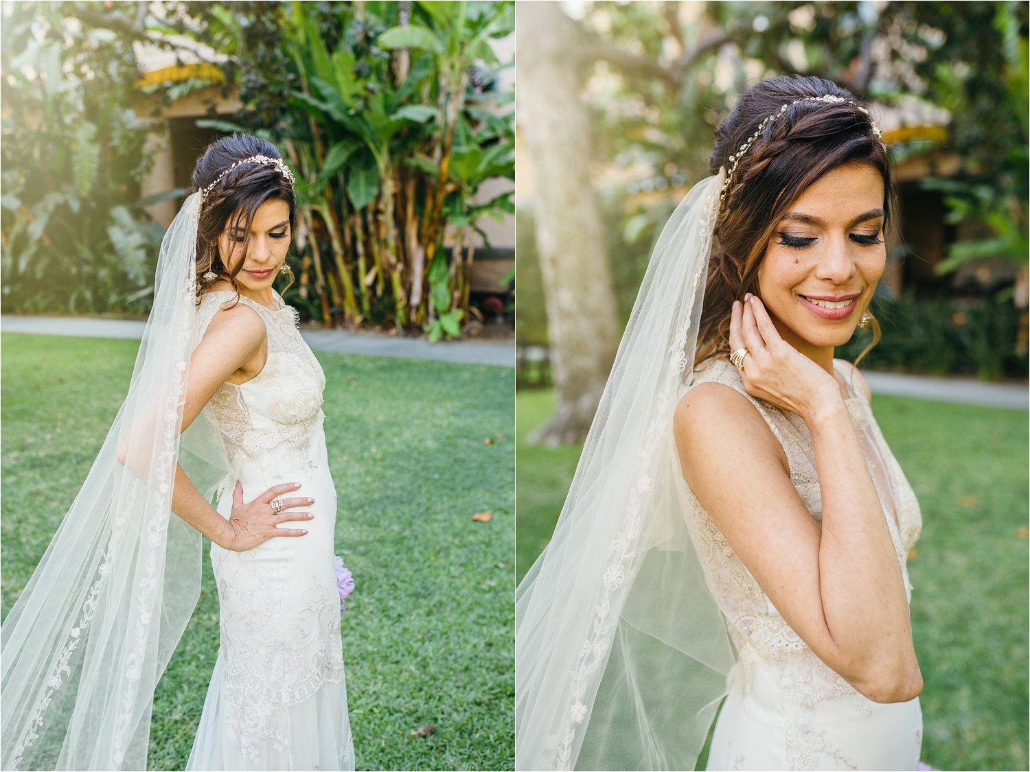 beautiful bride and veil