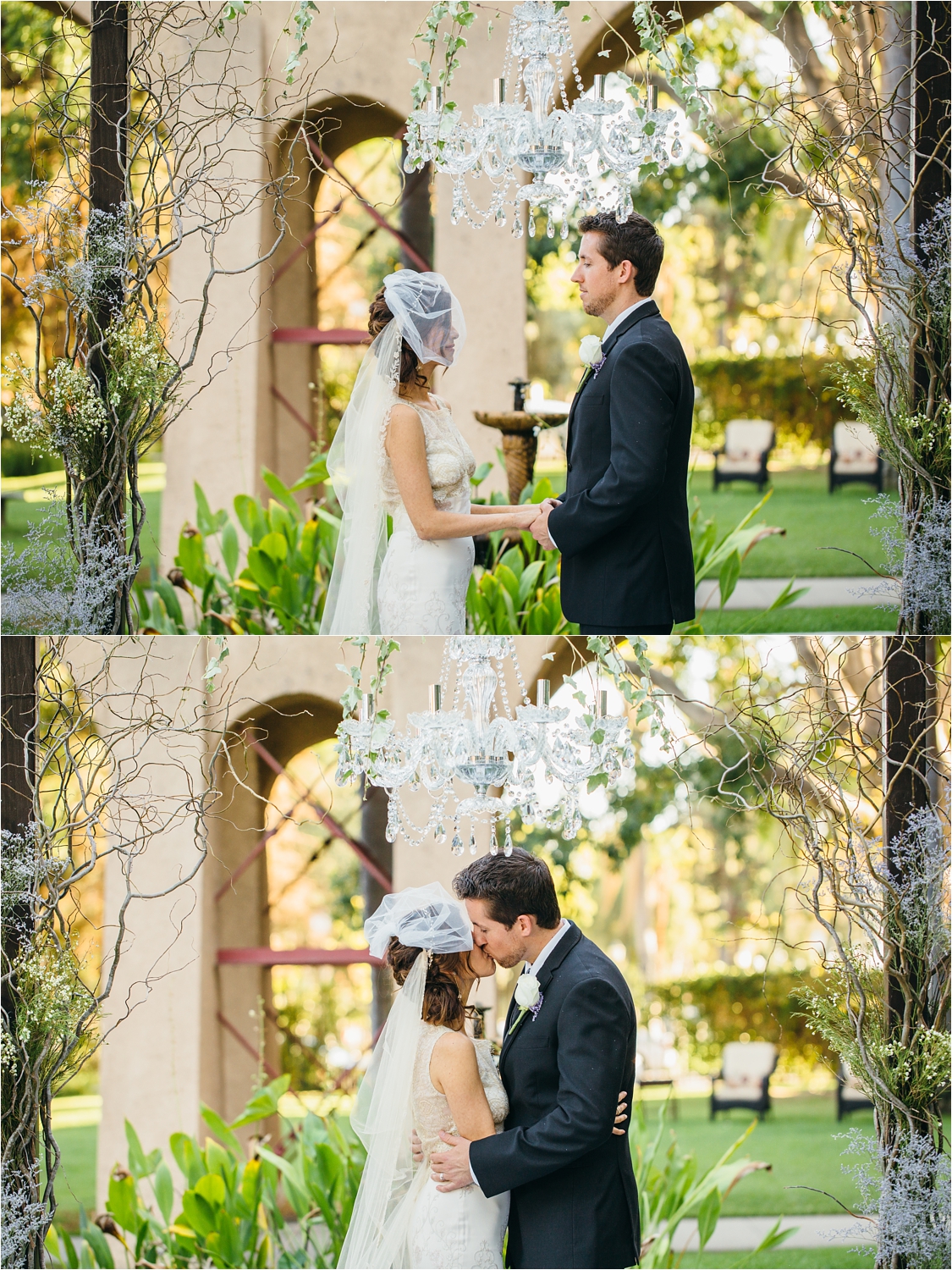 bride and groom saying vows and exchanging wedding rings