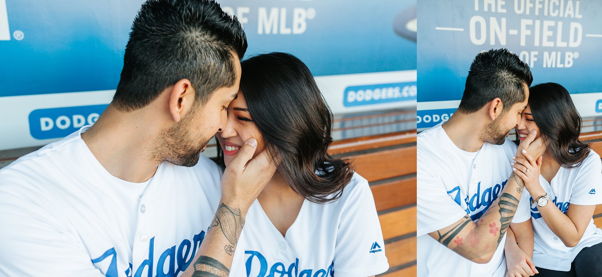 Dodger Stadium Engagement Photos - Los Angeles, CA - http://brittneyhannonphotography.com