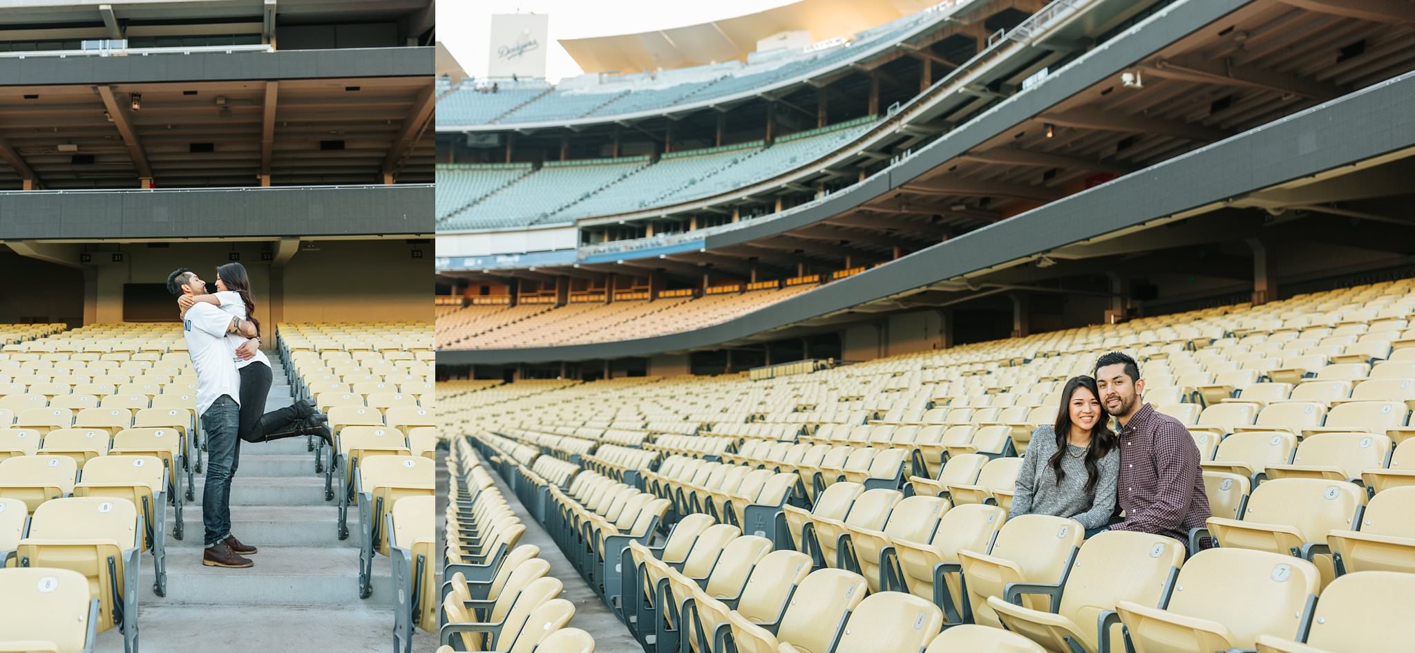 It's time for Dodger baseball - engagement photos at dodger stadium - http://brittneyhannonphotography.com