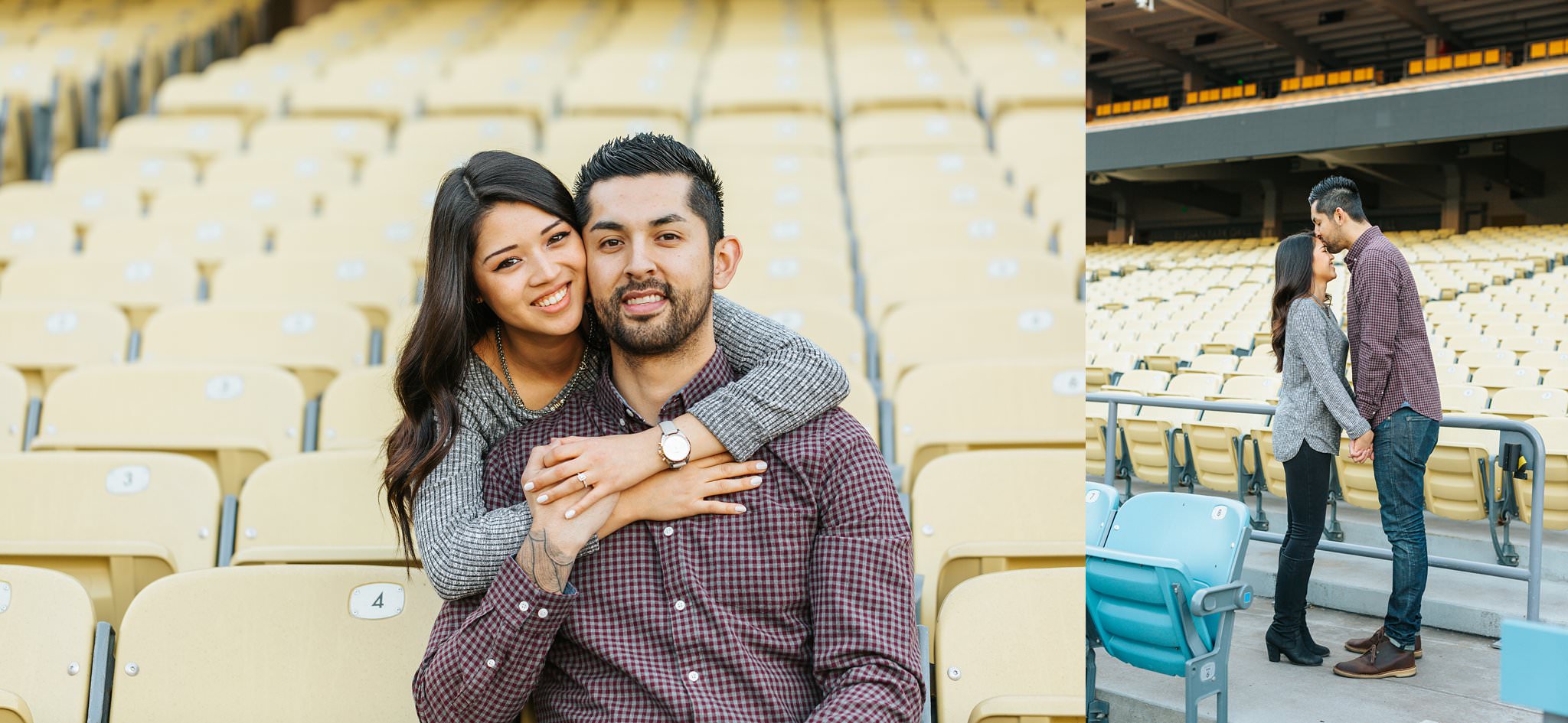 Dodger fan engagement session in Los Angeles, CA - http://brittneyhannonphotography.com