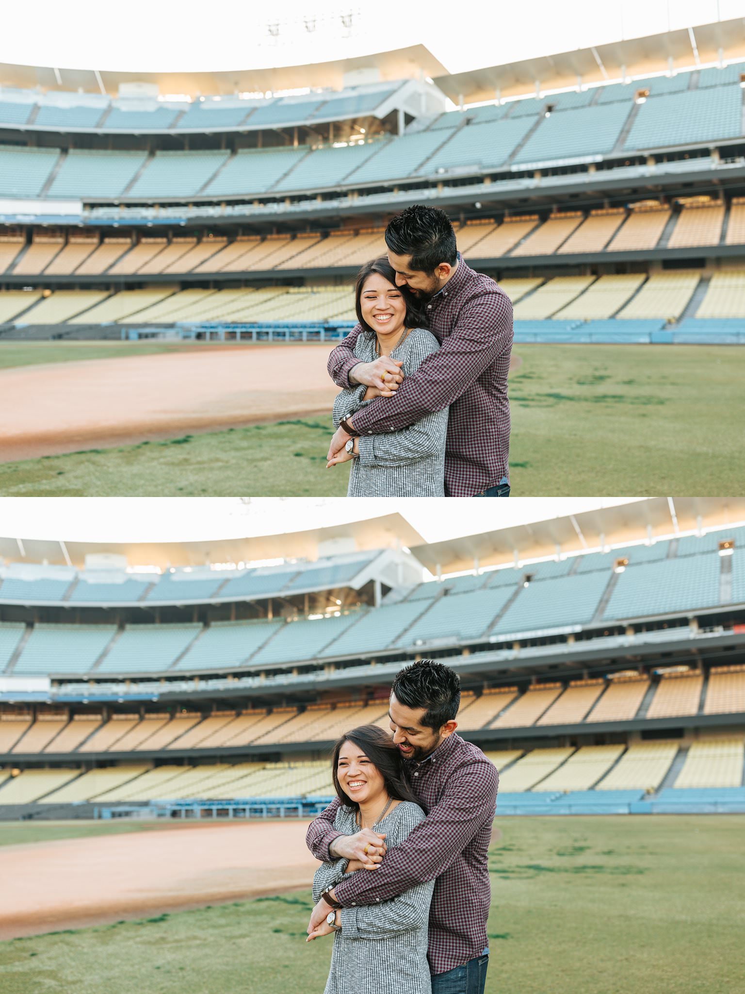 Lets go Dodgers - Dodger Stadium Engagement Session - Los Angeles Wedding Photographer- http://brittneyhannonphotography.com