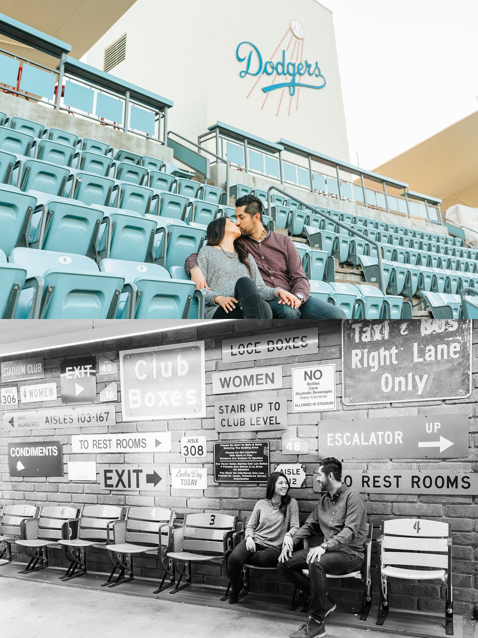 Engagement Photos at Dodger Stadium - http://brittneyhannonphotography.com