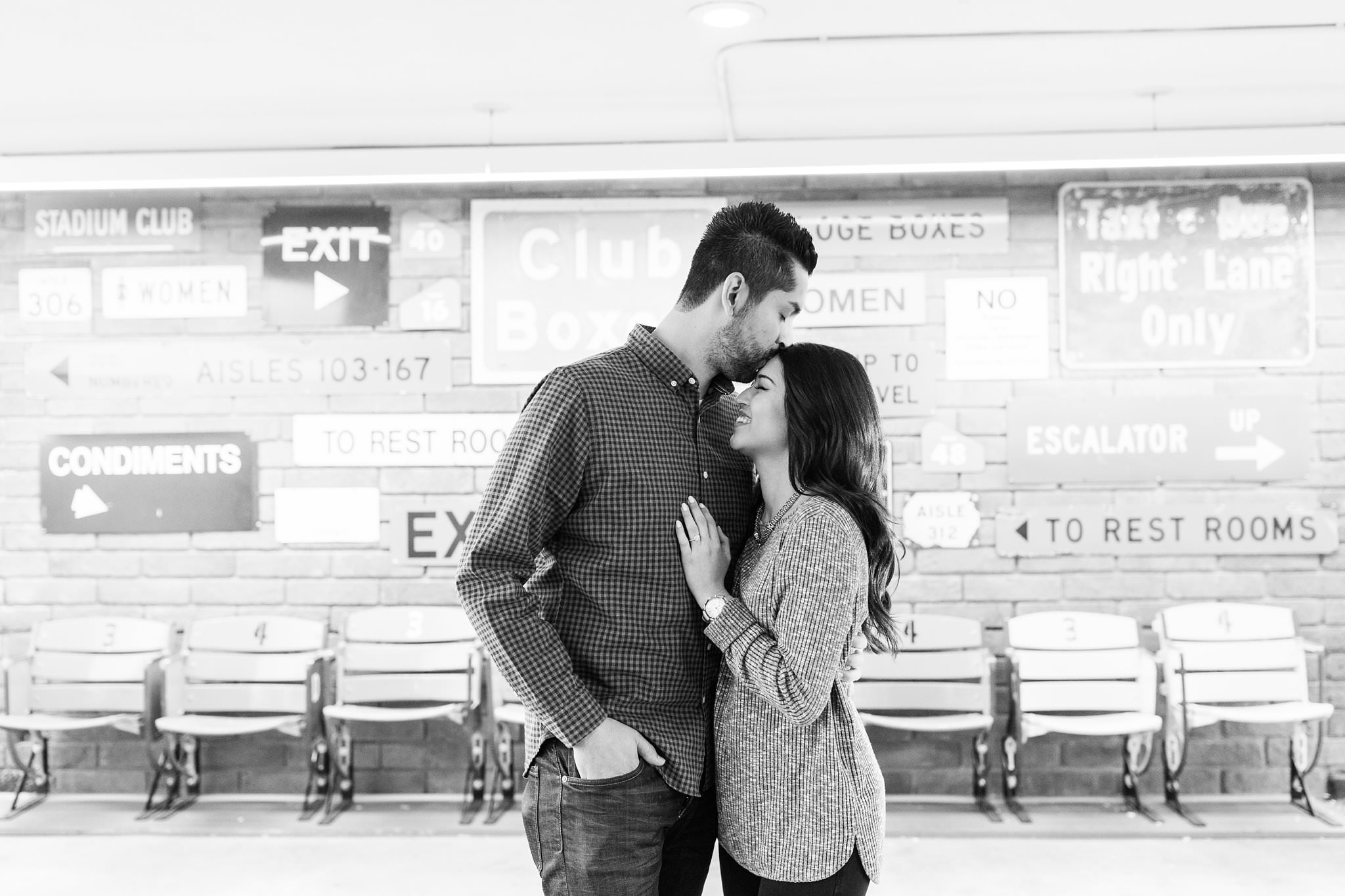 Love at Dodger Stadium - Los Angeles Engagement Photos - http://brittneyhannonphotography.com