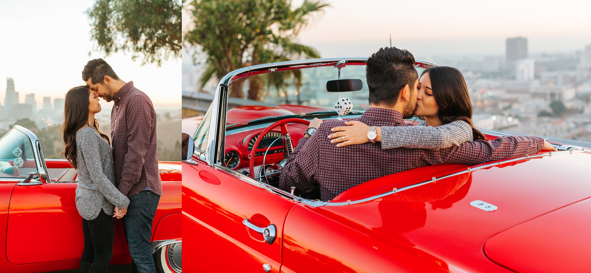 Classic Car Engagement Photos in LA - http://brittneyhannonphotography.com