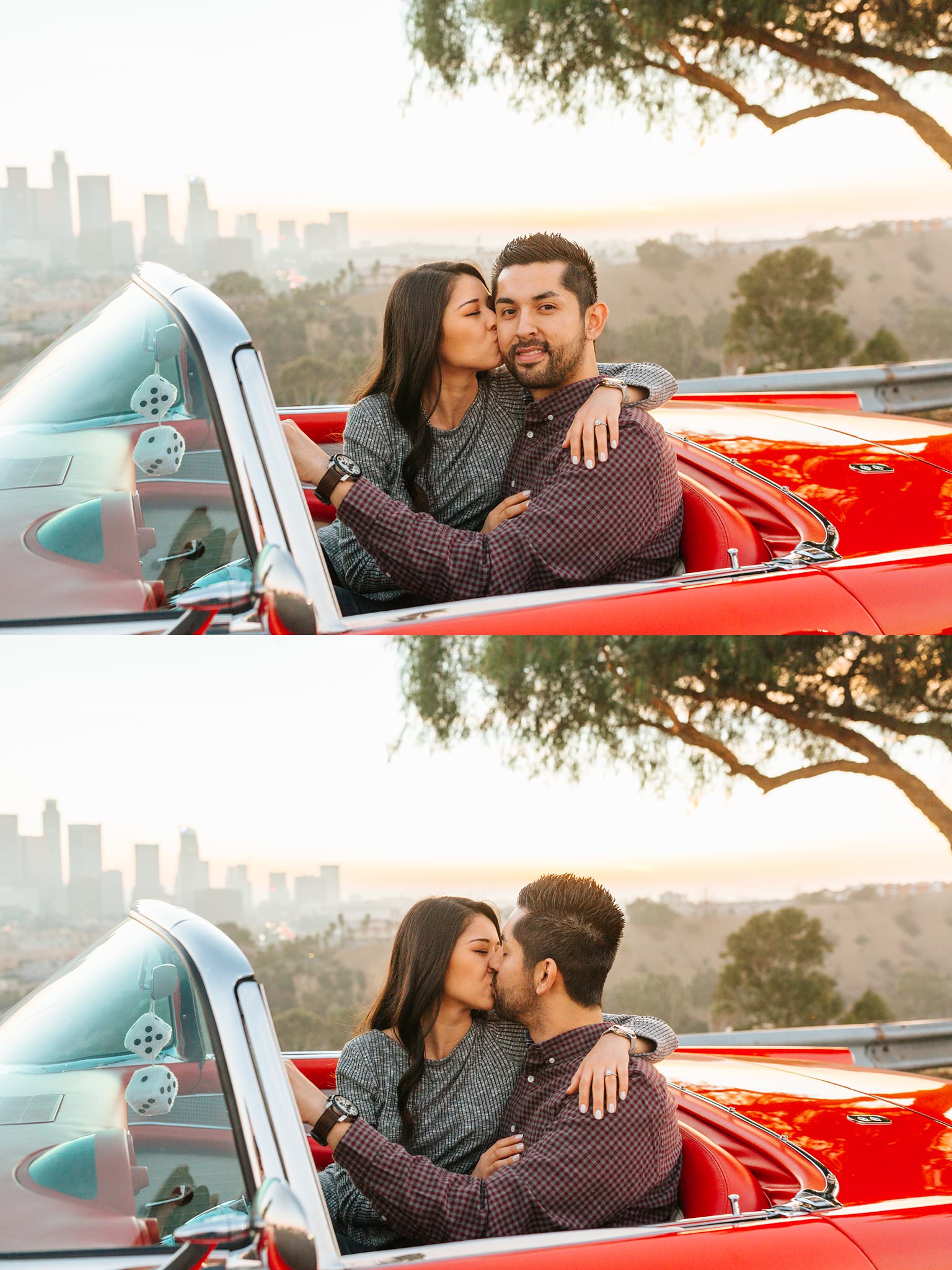 Los Angeles Skyline Engagement - Dodger Stadium - http://brittneyhannonphotography.com