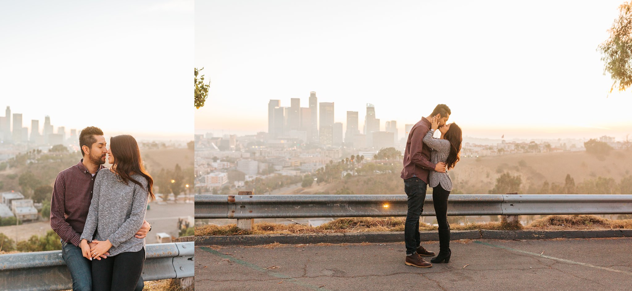 Los Angeles Engagement Session - LA Skyline - Skyline of Los Angeles - http://brittneyhannonphotography.com