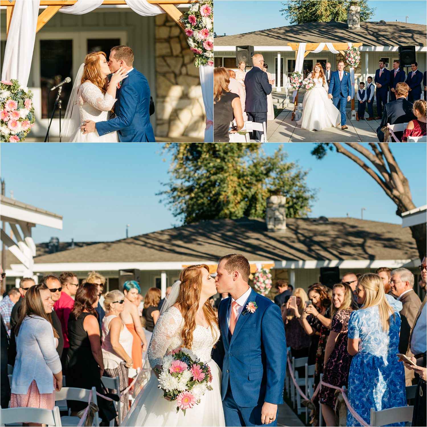 First Kiss as Husband and Wife - California Fall Wedding - https://brittneyhannonphotography.com