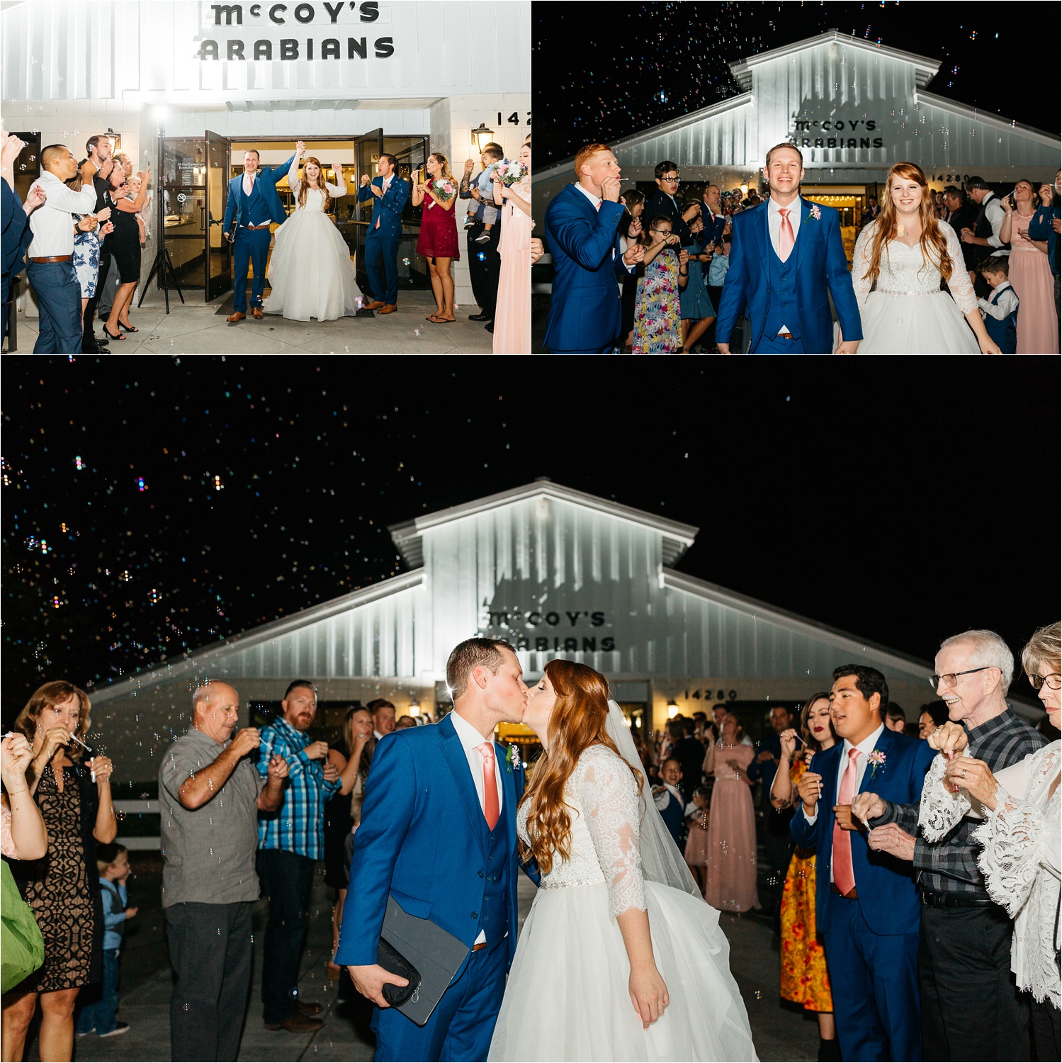 Bubble Exit - Grand Exit from Wedding Reception with bubbles - https://brittneyhannonphotography.com