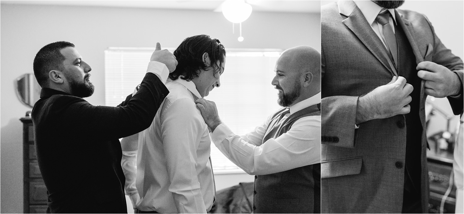 Groom and Groomsmen getting ready - https://brittneyhannonphotography.com