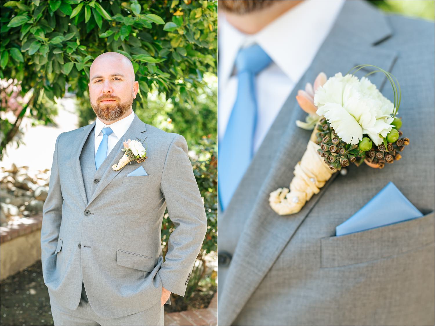 Groom and Groom Boutonniere - https://brittneyhannonphotography.com