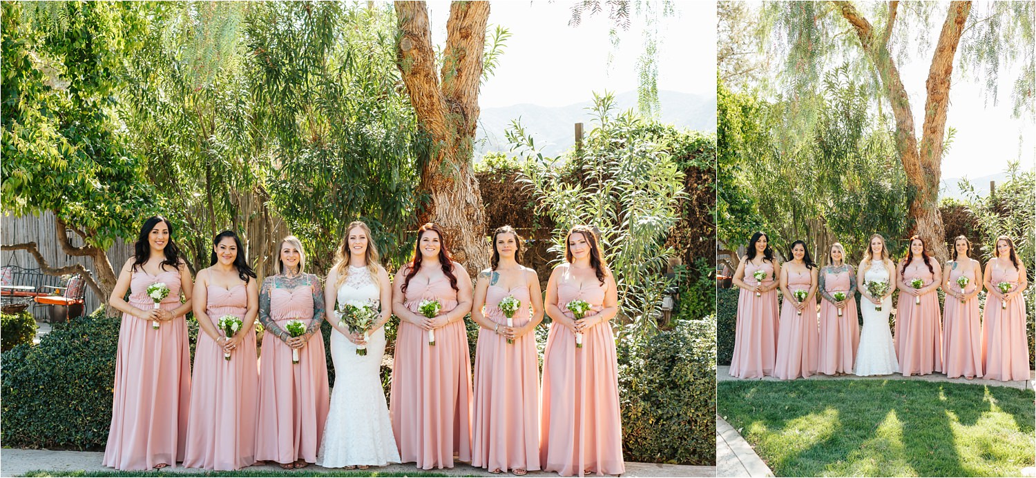 Pink Bridesmaids Dresses - Beautiful Bride and Bridesmaids Photos - https://brittneyhannonphotography.com