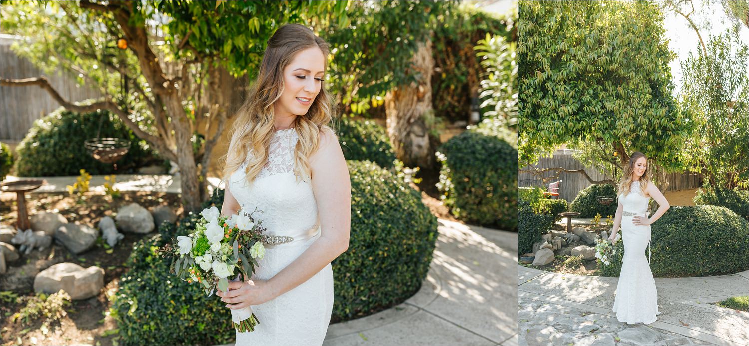 Beautiful backyard wedding - Bridal portraits - https://brittneyhannonphotography.com