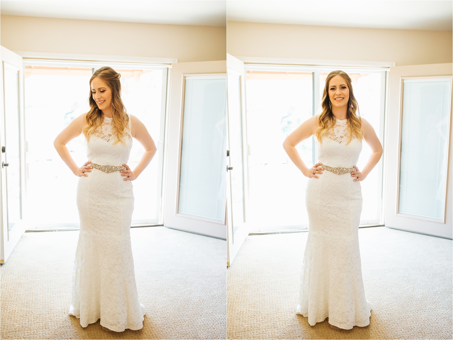 Bride about to walk down the aisle to marry her groom - https://brittneyhannonphotography.com