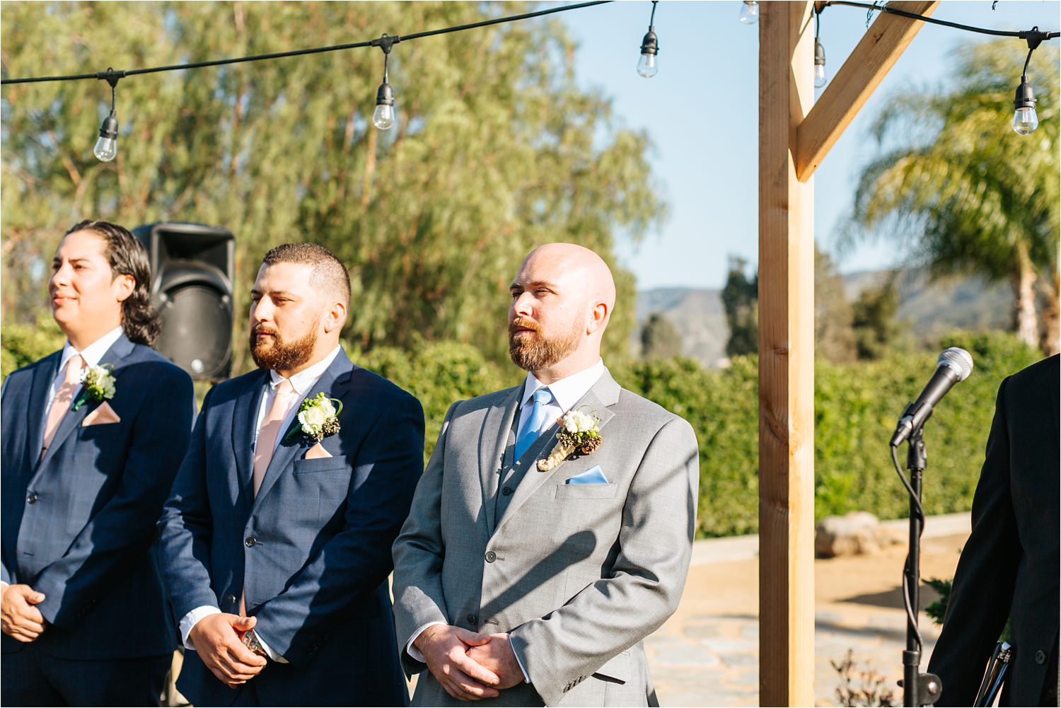 Groom seeing bride for the first time - Backyard Wedding - https://brittneyhannonphotography.com