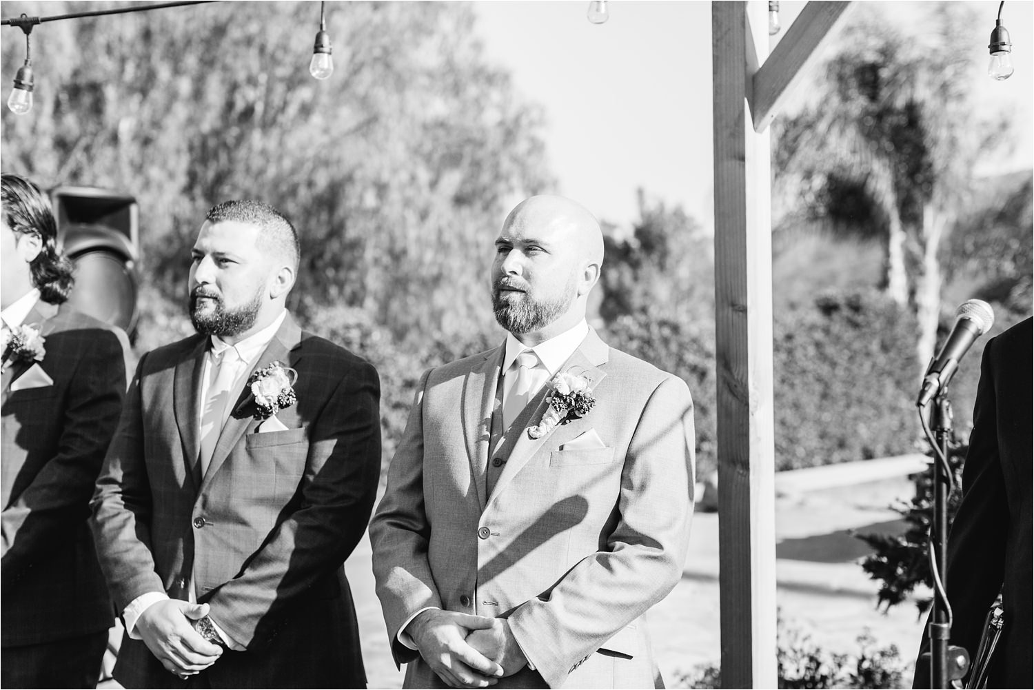 Groom watches bride walk down the aisle - https://brittneyhannonphotography.com