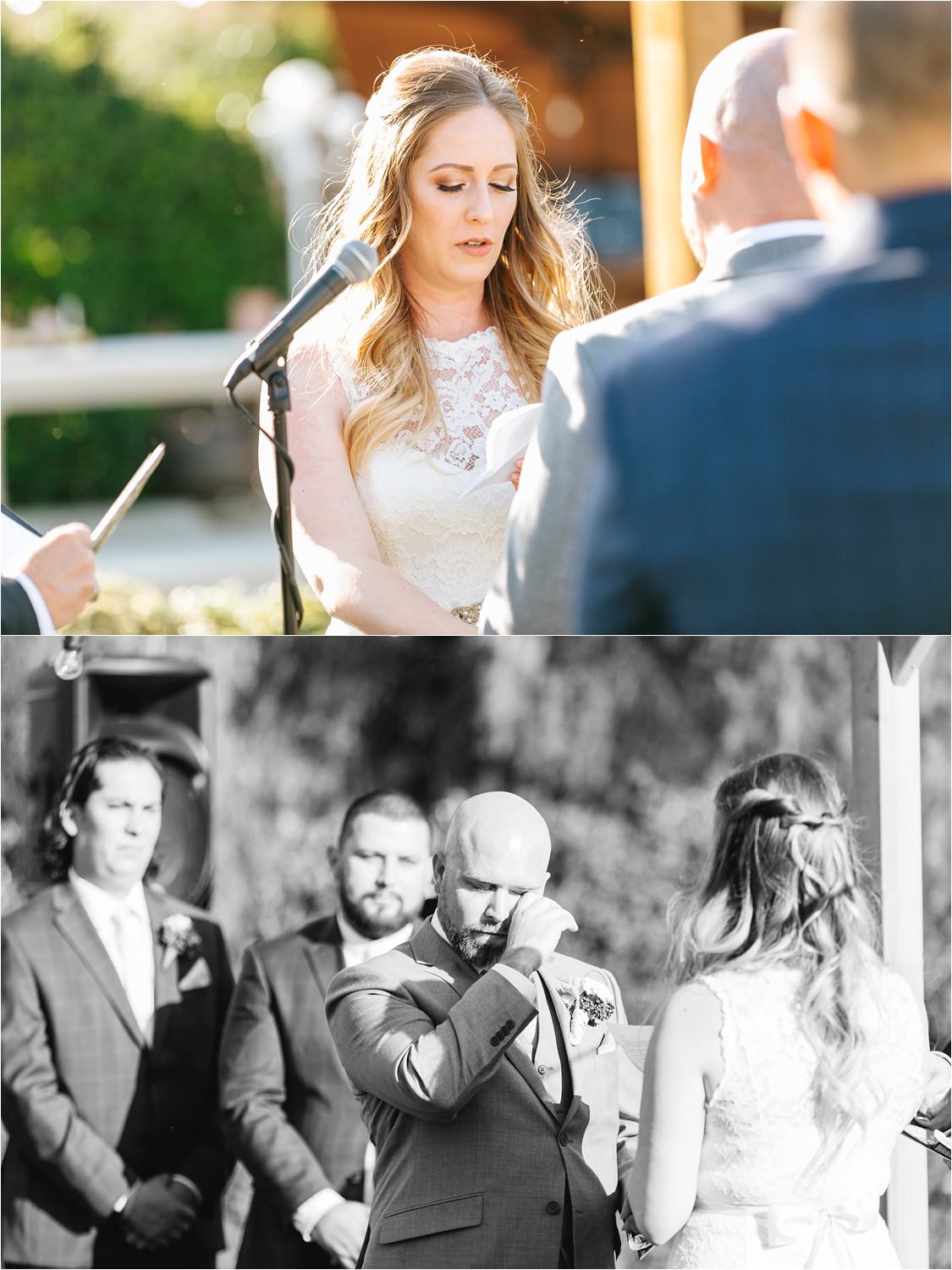 Emotional wedding vows during the wedding ceremony - https://brittneyhannonphotography.com