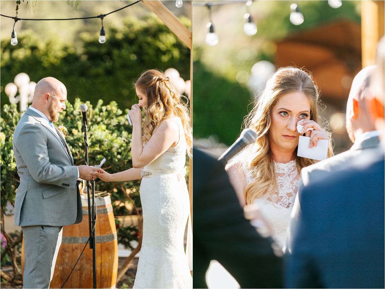 Sweet and emotional vows during wedding ceremony - https://brittneyhannonphotography.com