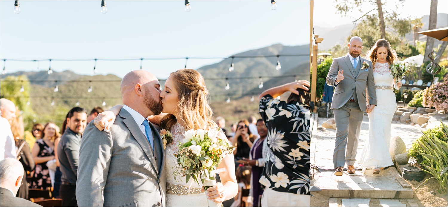 Bride and Groom kiss at the end of the aisle - https://brittneyhannonphotography.com