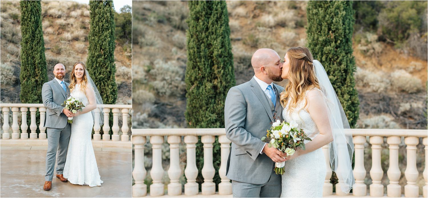 Romantic Bride and Groom Photos - Dreamy Backyard Wedding in Southern California - https://brittneyhannonphotography.com