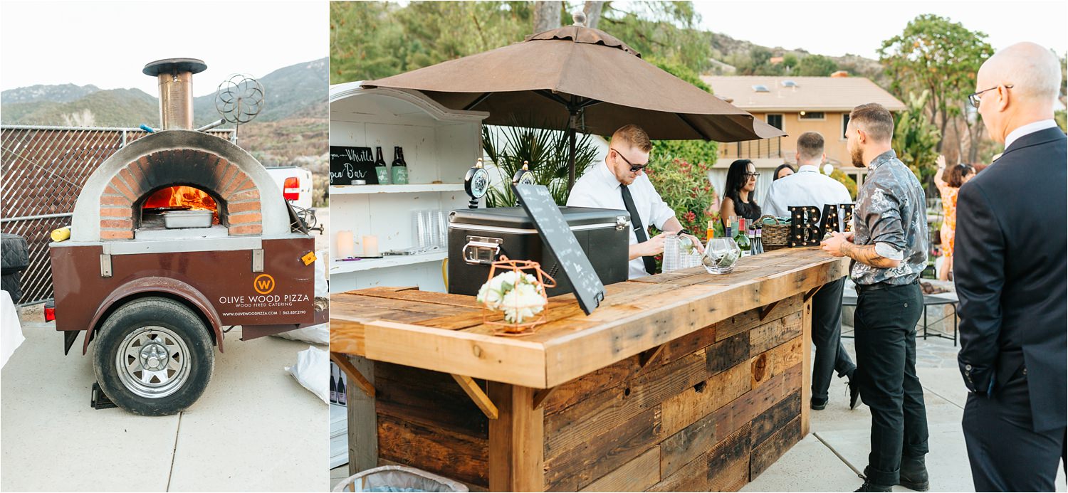 Bar and Stone Fire Pizza Grill at this backyard wedding - https://brittneyhannonphotography.com