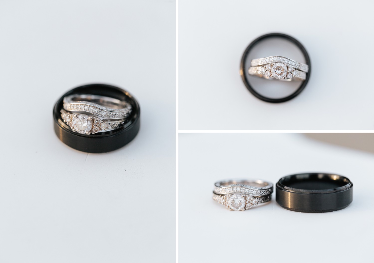 Bride and Groom Wedding Rings - Engagement Ring - Wedding Bands - https://brittneyhannonphotography.com