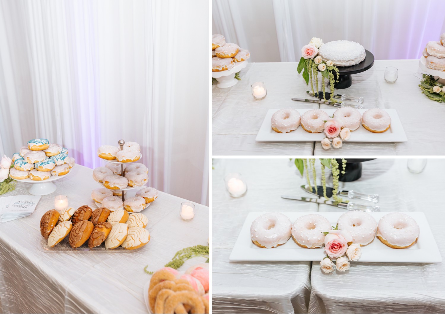 Donut Dessert Bar - Wedding Reception at Chino Hills Community Center - Chino Hills Wedding Photographer - https://brittneyhannonphotography.com