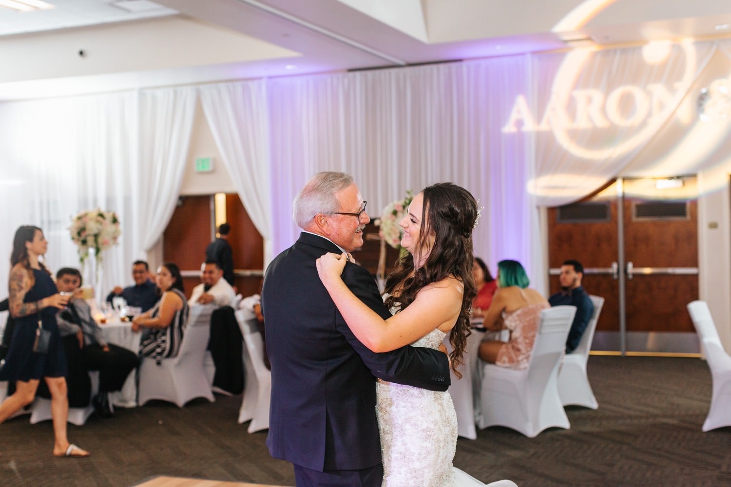 Bride dances with her father - father daughter dance - https://brittneyhannonphotography.com