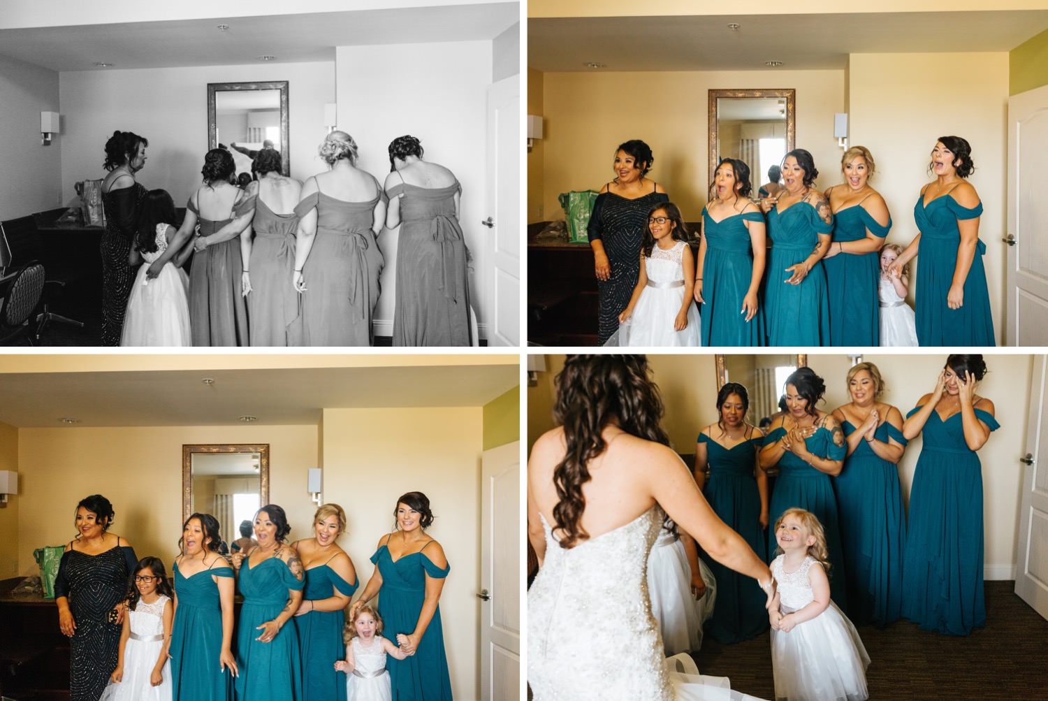 Bride's first look with her bridesmaids - https://brittneyhannonphotography.com